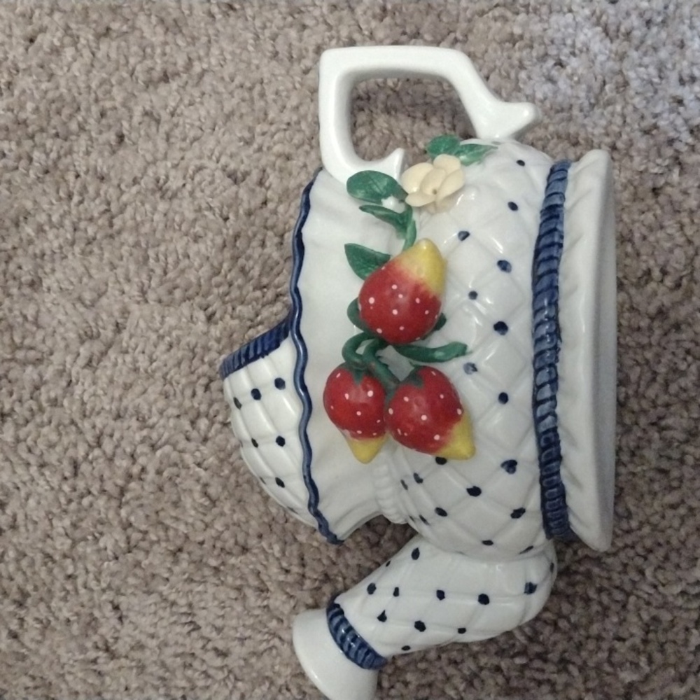 Majolica hand painted watering can